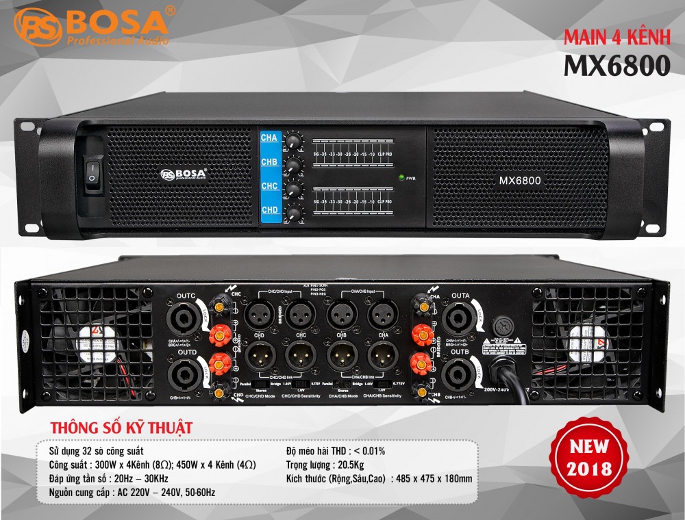 Main 4 kênh Bosa MX6800