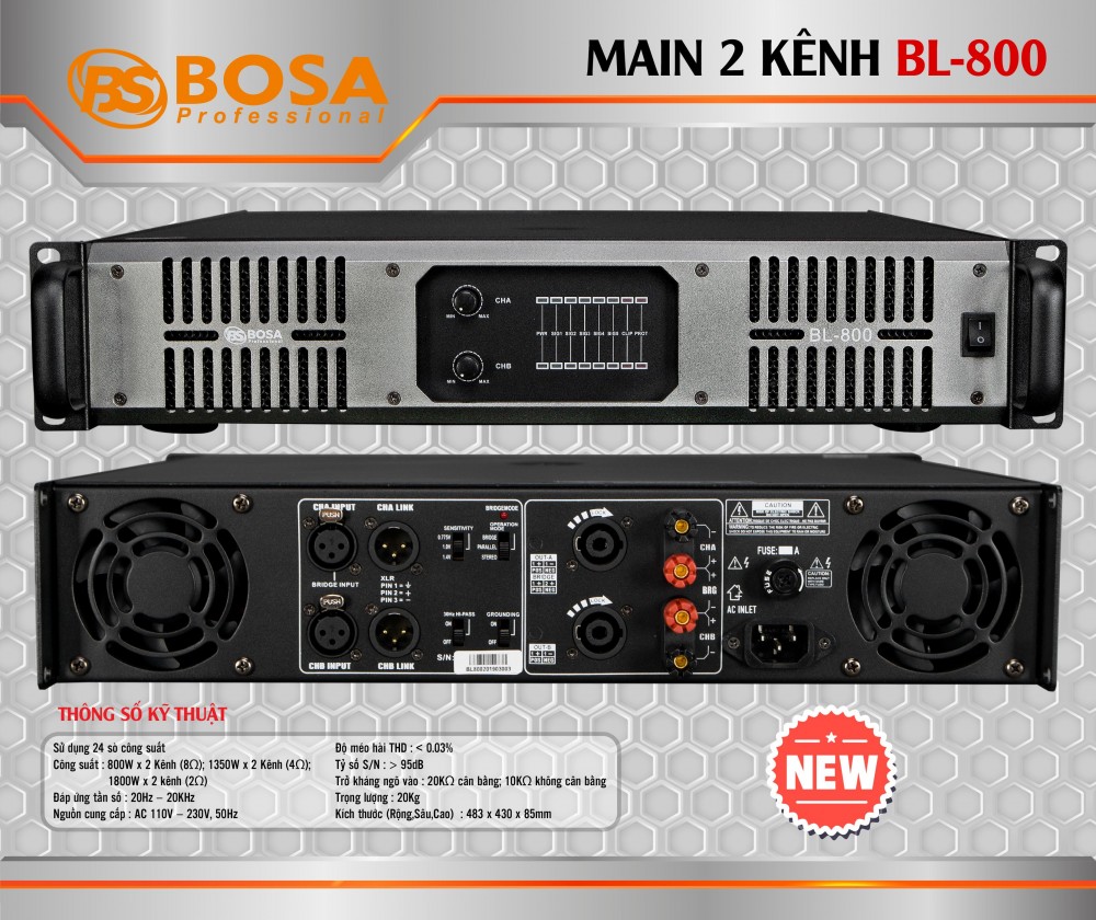 Main 2 kênh BOSA BL800