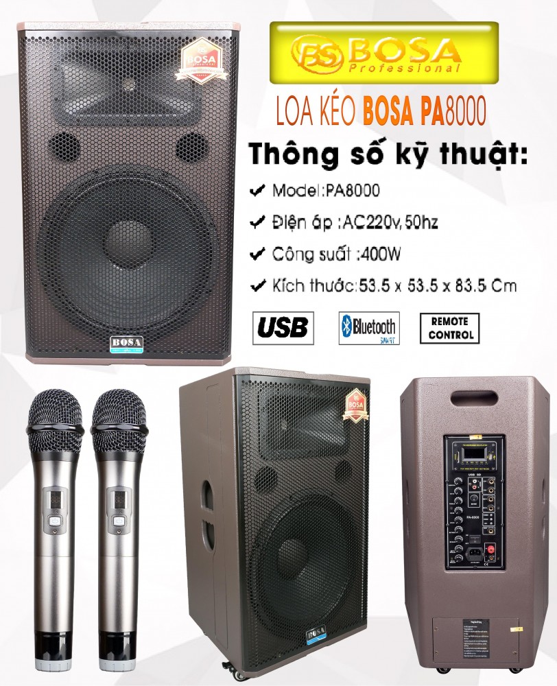 Loa kéo Karaoke BOSA PA8000