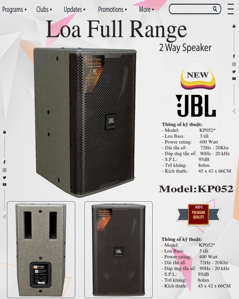 LOA BASS 2.5T JBL KP052