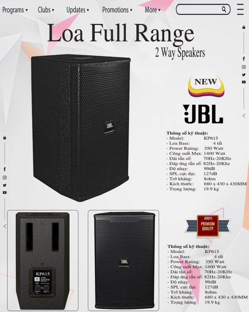 LOA BASS 4T JBL KP615